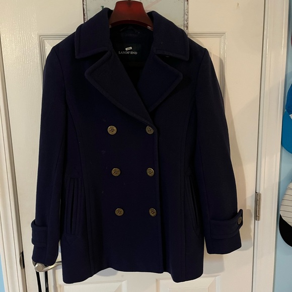 Lands' End Jackets & Blazers - Lands End navy pea coat size 4
